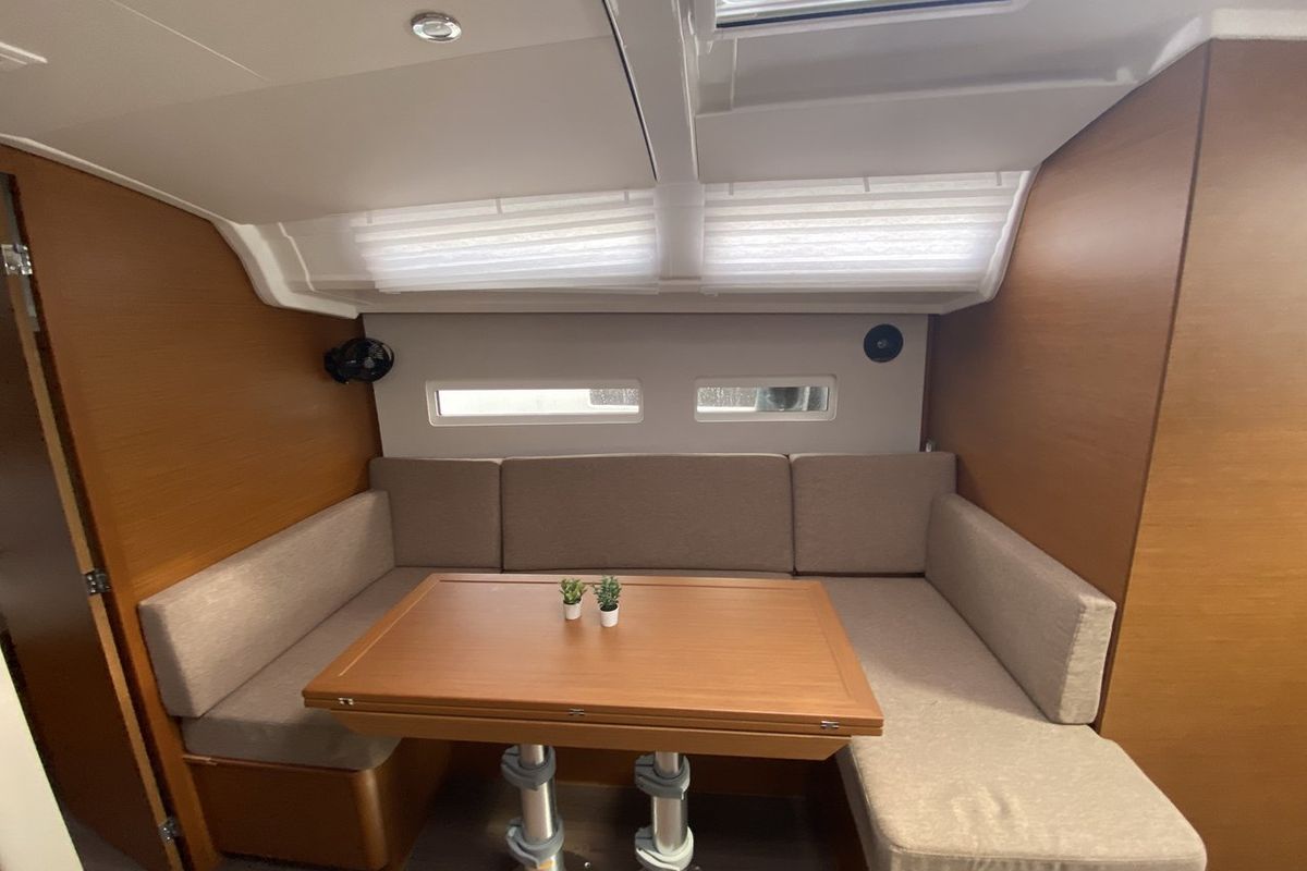 Salon of Night Elli, a Jeanneau Sun Odyssey 410 sailboat at Grad Trogir, Croatia