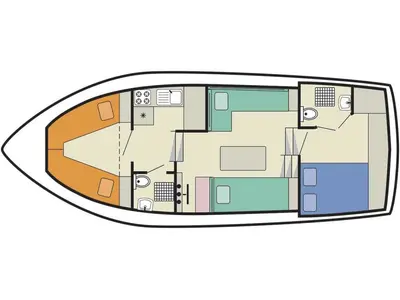 Floor plan of Lake Star, a Cygnet Lake Star motorboat at Carrick-on-Shannon, Ireland