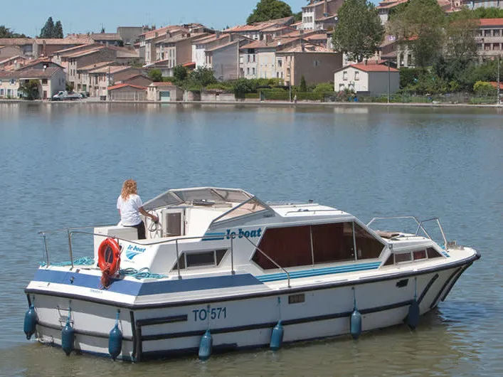 Exterior view of Lake Star, a Cygnet Lake Star motorboat at Carrick-on-Shannon, Ireland