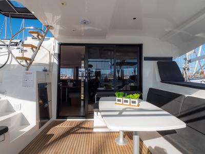Deck of Fly With Me, a Lagoon 42 catamaran at Grad Biograd na Moru, Croatia