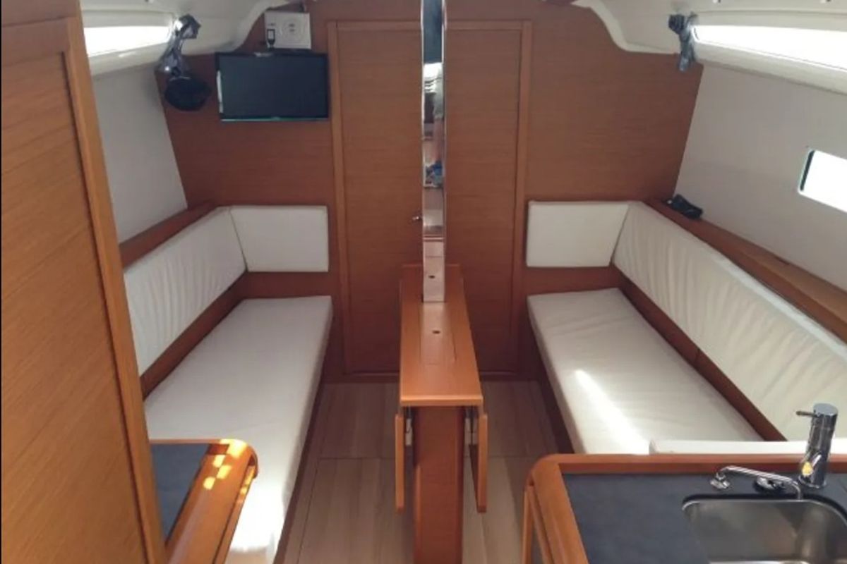 Salon of Papatheo, a Jeanneau Sun Odyssey 349 sailboat at Municipal Unit of Lefkada, Greece