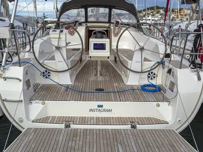 Deck of Instagram, a Bavaria Cruiser 41 sailboat at Zadar, Croatia