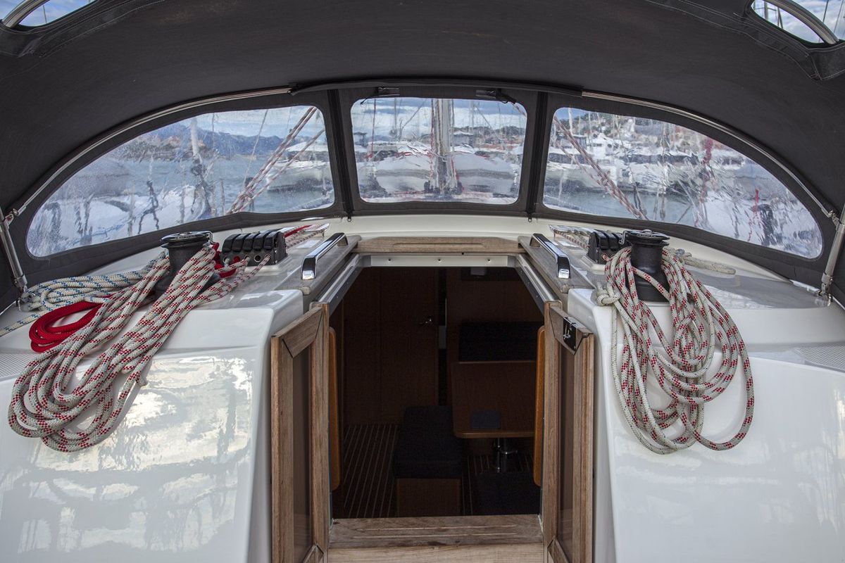 Deck of Instagram, a Bavaria Cruiser 41 sailboat at Zadar, Croatia