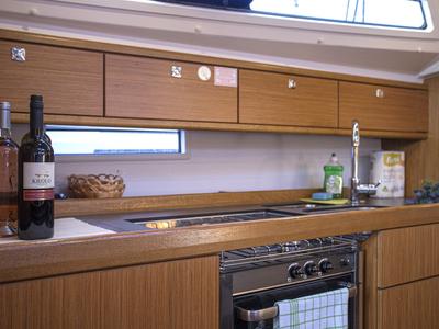 Galley of Instagram, a Bavaria Cruiser 41 sailboat at Zadar, Croatia