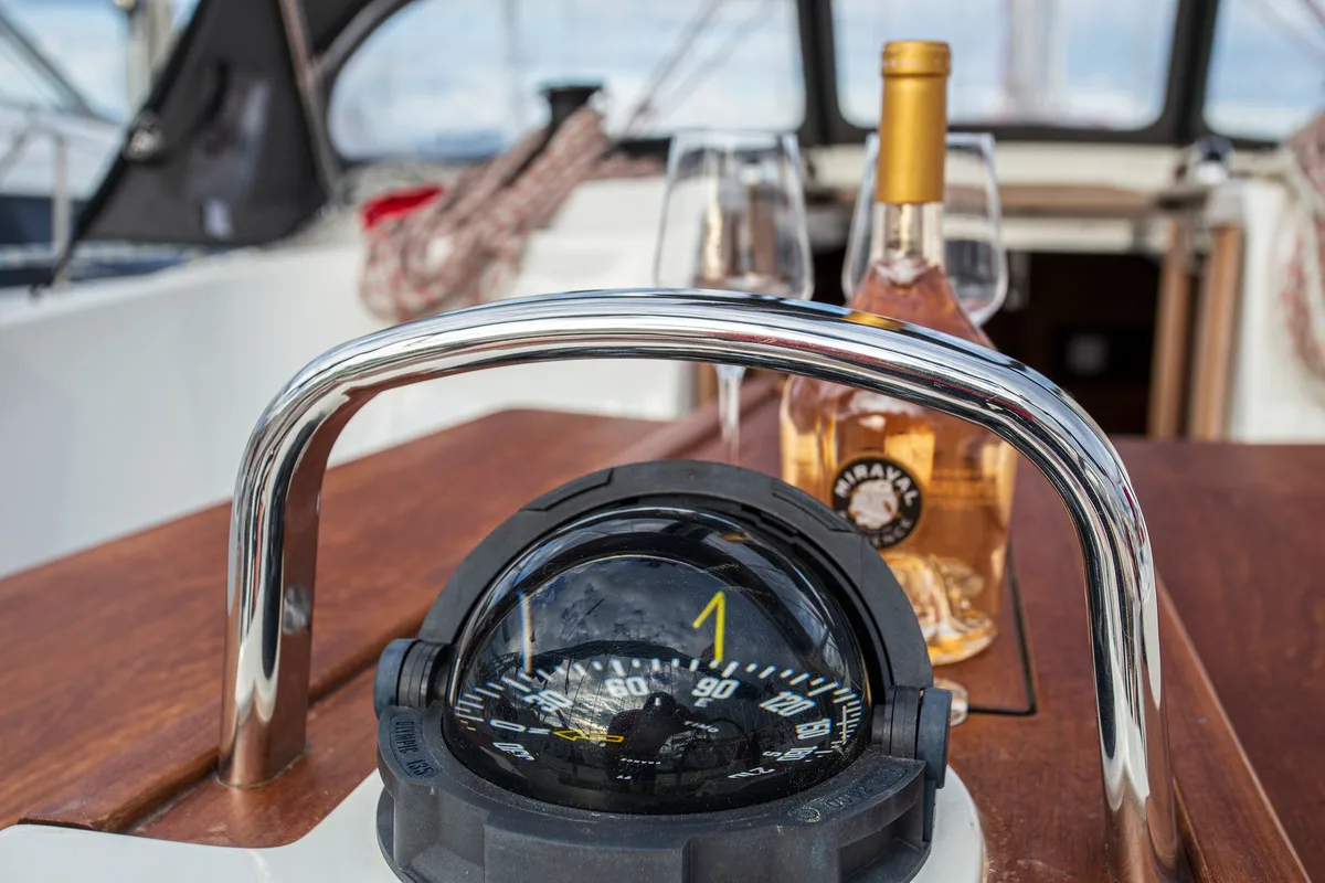 Cockpit of Instagram, a Bavaria Cruiser 41 sailboat at Zadar, Croatia