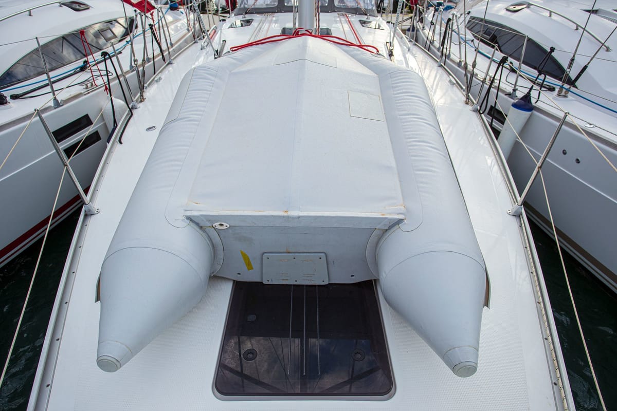 Deck of Instagram, a Bavaria Cruiser 41 sailboat at Zadar, Croatia