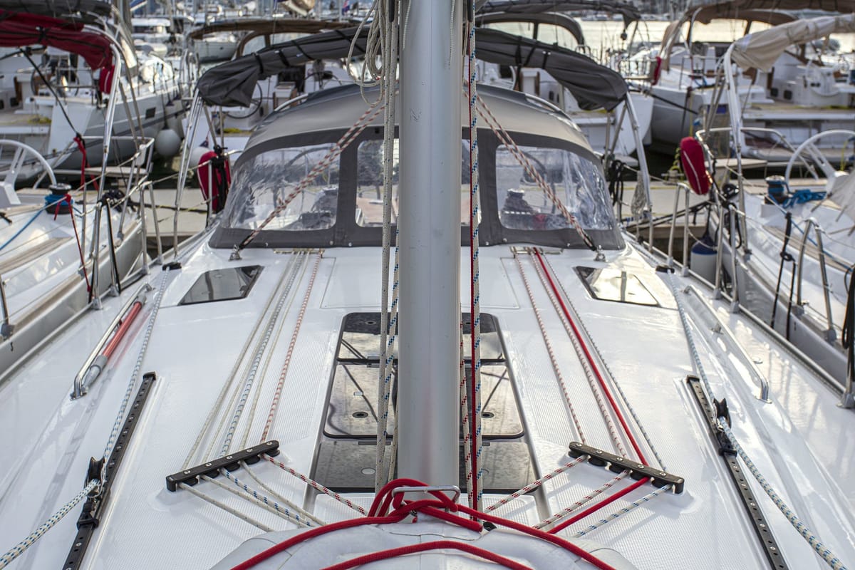 Deck of Instagram, a Bavaria Cruiser 41 sailboat at Zadar, Croatia