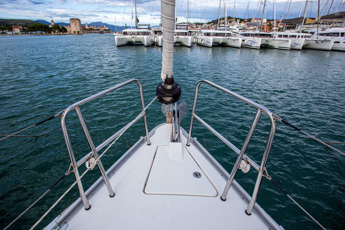 Exterior view of Instagram, a Bavaria Cruiser 41 sailboat at Zadar, Croatia