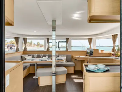Salon of No Name: Forward Cabin #1 (Cabin Charter 2 pax) FULLY CREWED, ALL EXPENSES, a Lagoon 42 catamaran at Municipal Unit…