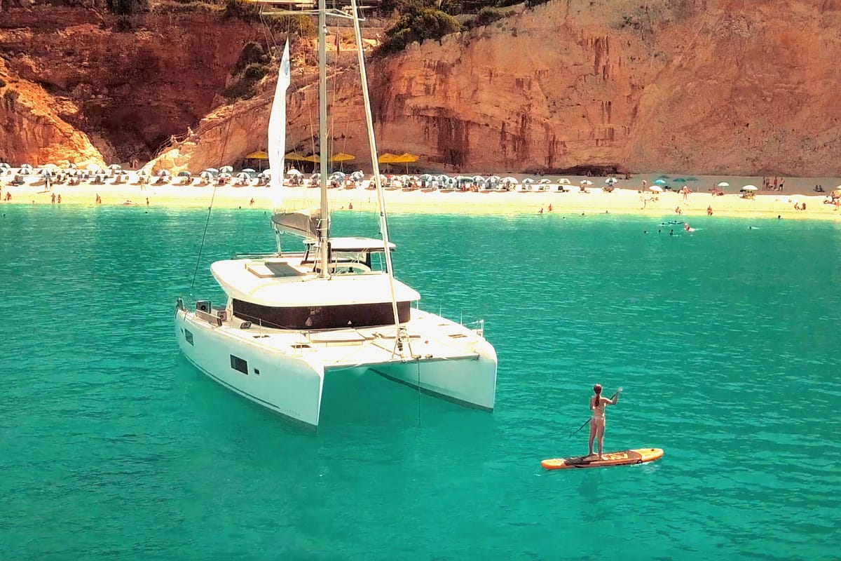 Exterior view of No Name: Forward Cabin #1 (Cabin Charter 2 pax) FULLY CREWED, ALL EXPENSES, a Lagoon 42 catamaran at Munici…