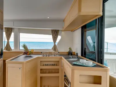 Galley of No Name: Forward Cabin #1 (Cabin Charter 2 pax) FULLY CREWED, ALL EXPENSES, a Lagoon 42 catamaran at Municipal Uni…