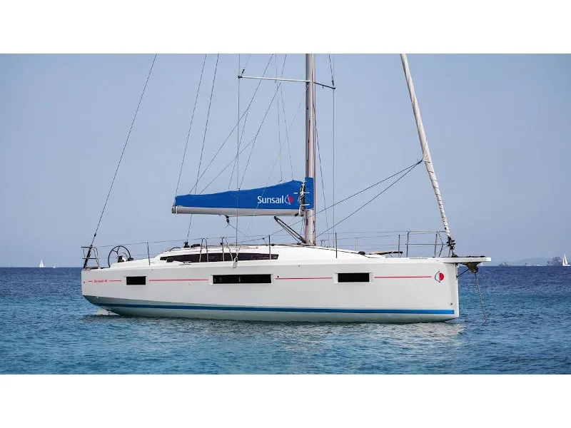 Exterior view of Sunsail 410 Premium, a Jeanneau Sun Odyssey 410 sailboat at Dubrovnik, Croatia