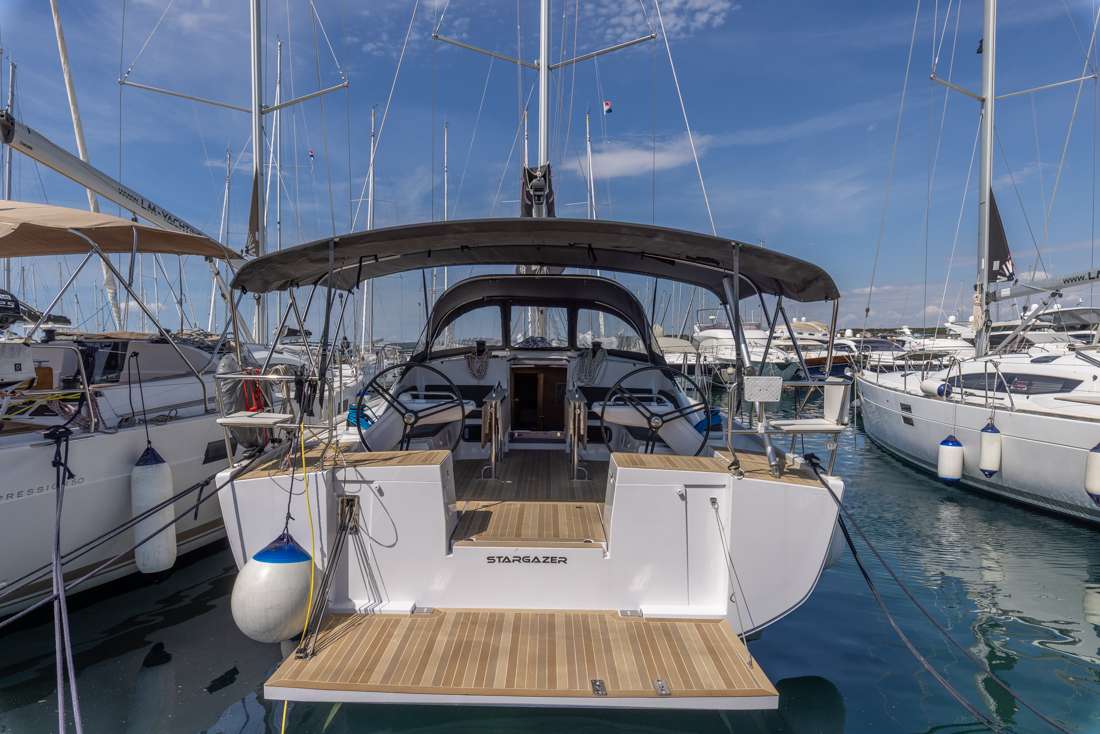 Stargazer, a Elan Impression 45 sailboat at Grad Biograd na Moru, Croatia