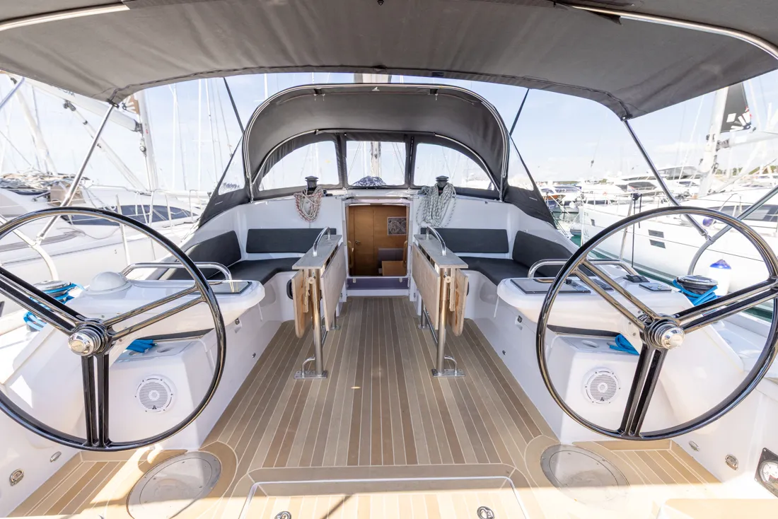 Stargazer, a Elan Impression 45 sailboat at Grad Biograd na Moru, Croatia