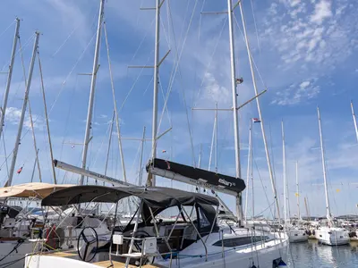 Stargazer, a Elan Impression 45 sailboat at Grad Biograd na Moru, Croatia