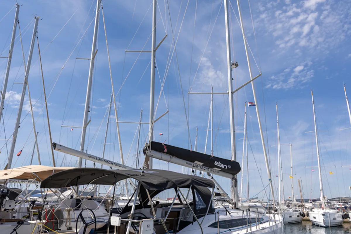 Stargazer, a Elan Impression 45 sailboat at Grad Biograd na Moru, Croatia