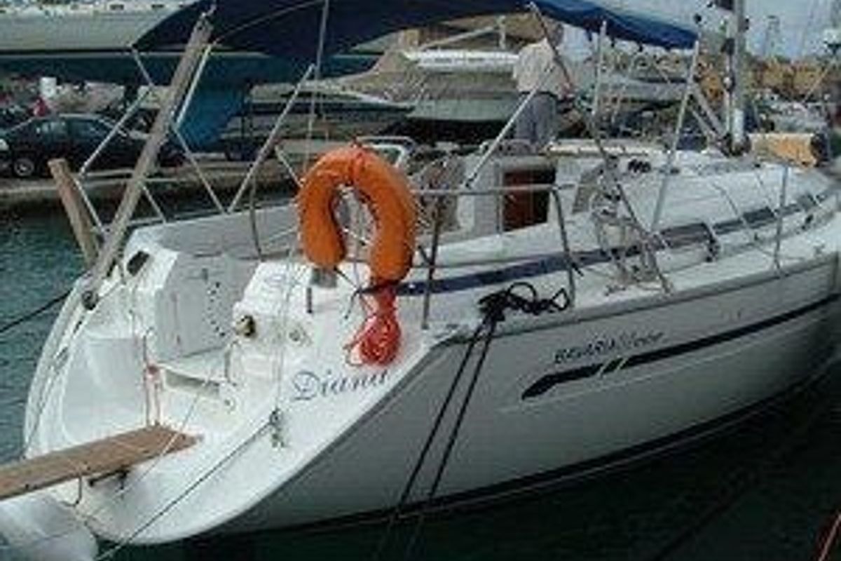 Exterior view of Lady Di, a Bavaria 36 Cruiser sailboat at Grad Trogir, Croatia