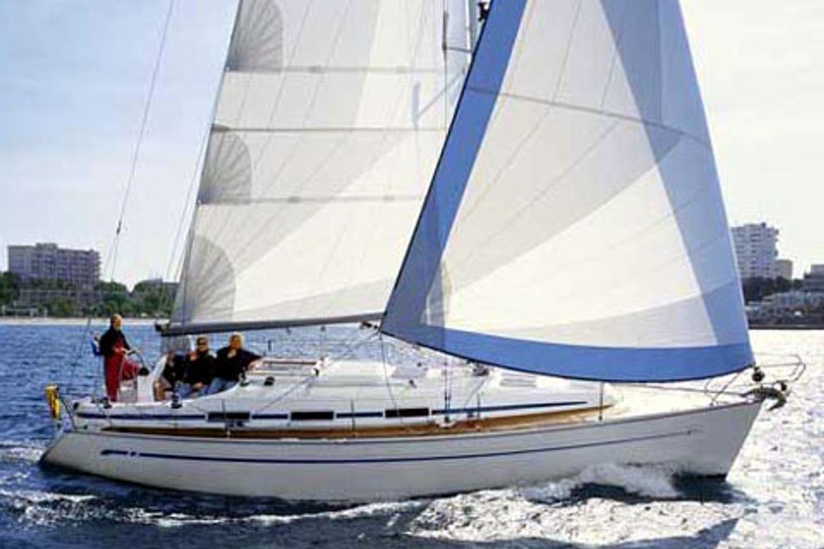 Exterior view of Lady Di, a Bavaria 36 Cruiser sailboat at Grad Trogir, Croatia