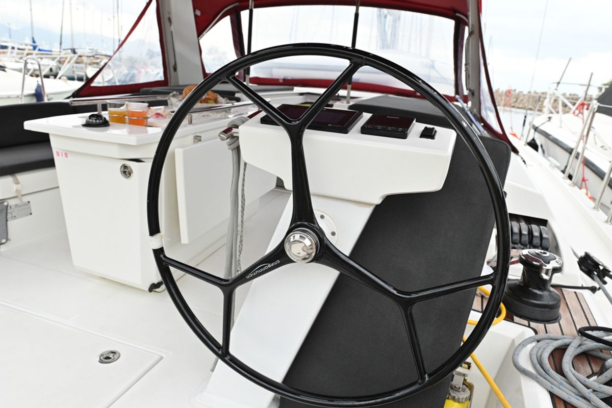 Cockpit of Andiamo, a Beneteau Oceanis 46.1 sailboat at Sami Municipal Unit, Greece
