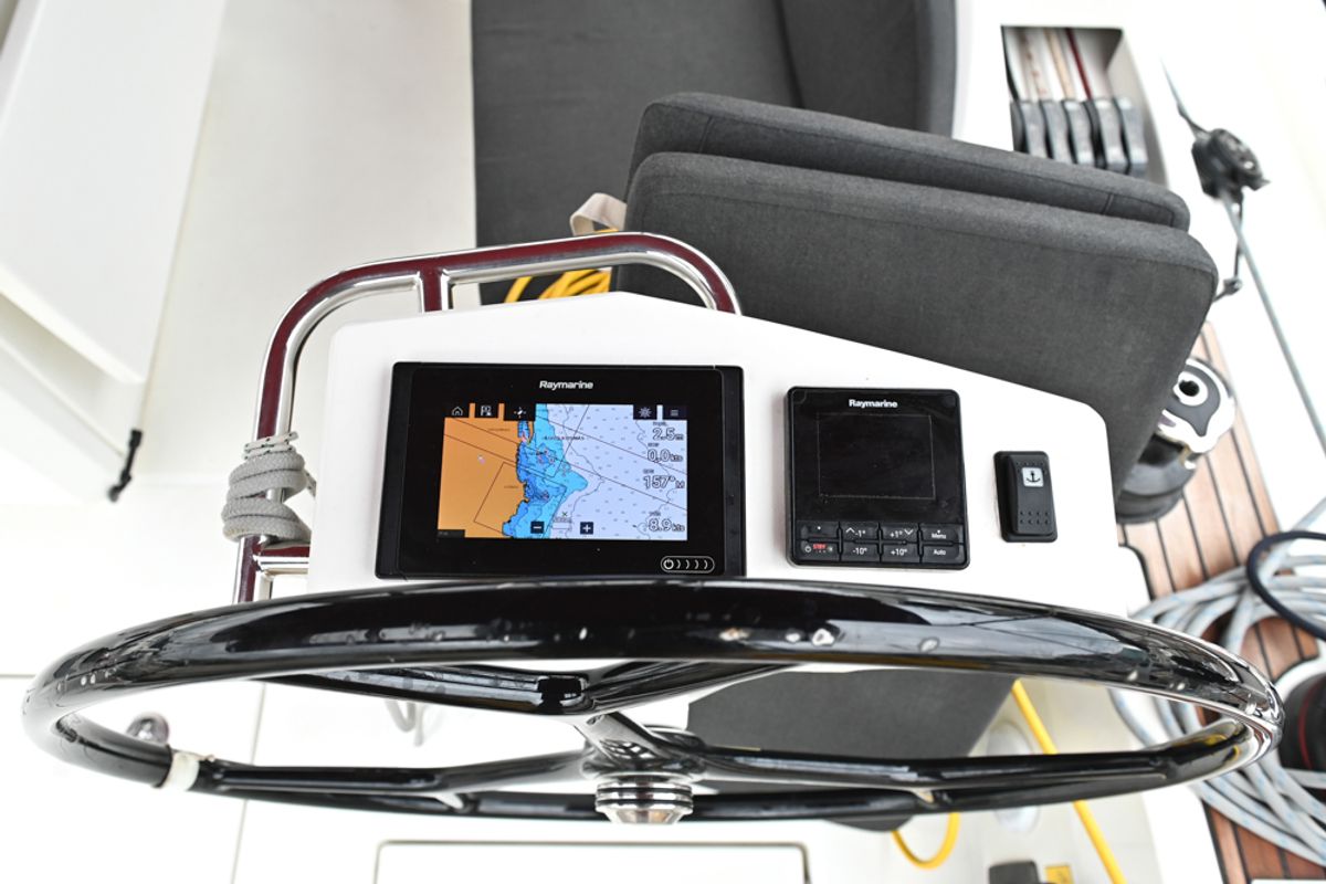 Cockpit of Andiamo, a Beneteau Oceanis 46.1 sailboat at Sami Municipal Unit, Greece