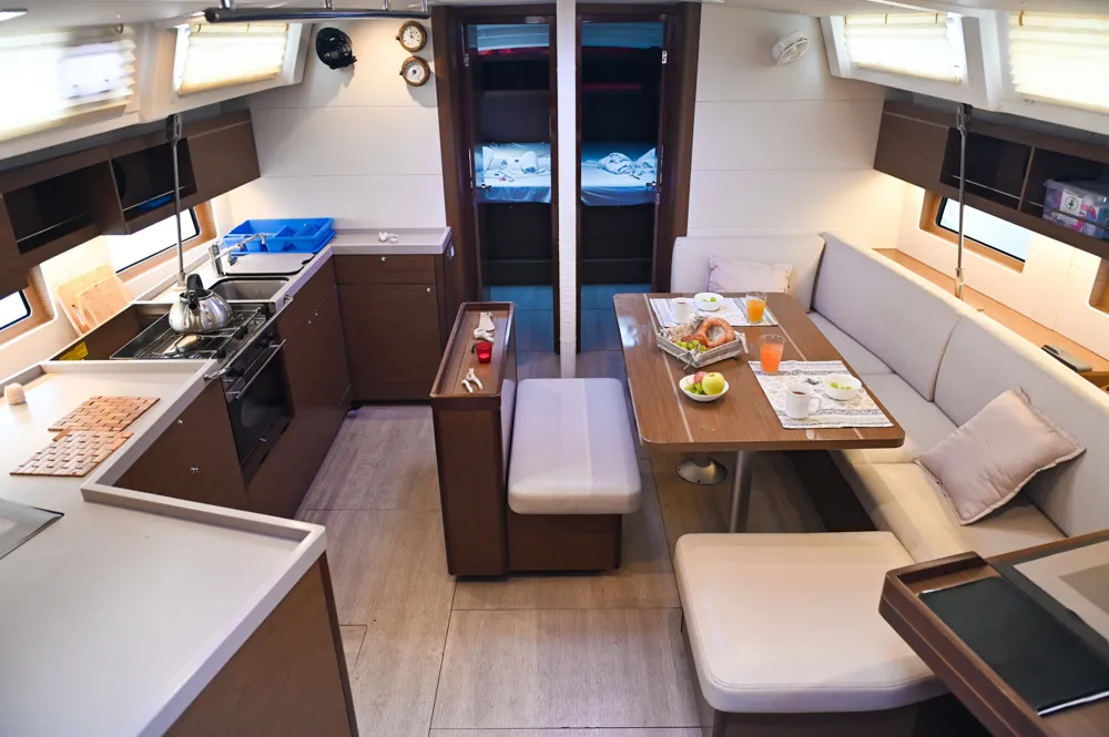 Salon of Andiamo, a Beneteau Oceanis 46.1 sailboat at Sami Municipal Unit, Greece