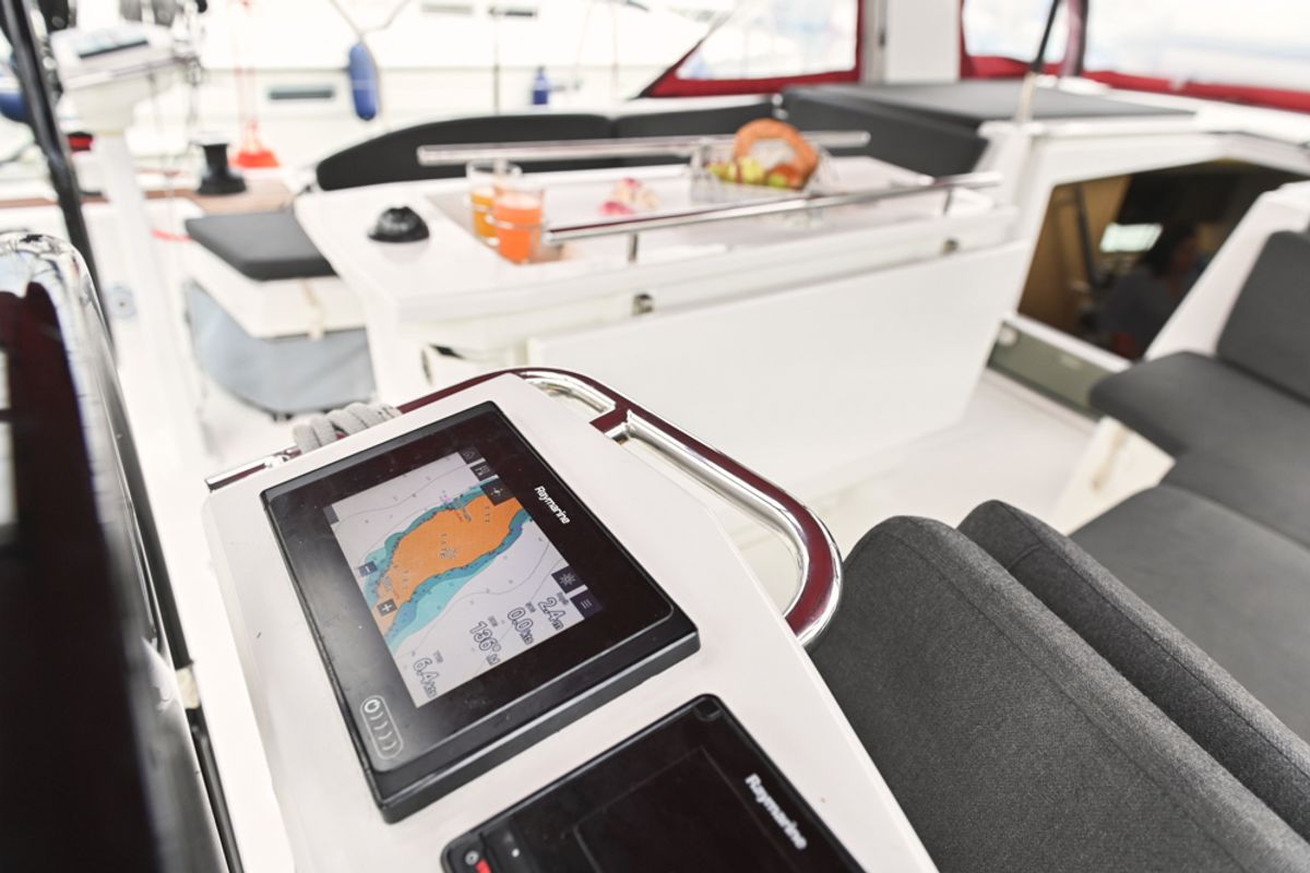Cockpit of Andiamo, a Beneteau Oceanis 46.1 sailboat at Sami Municipal Unit, Greece