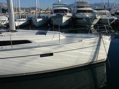Exterior view of Dream 2, a Bavaria Cruiser 46 sailboat at Split, Croatia