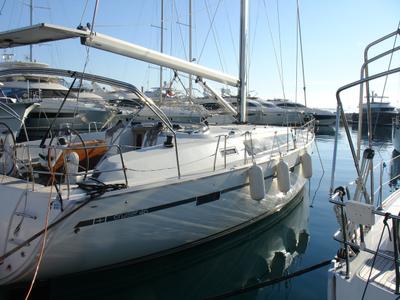 Exterior view of Dream 2, a Bavaria Cruiser 46 sailboat at Split, Croatia