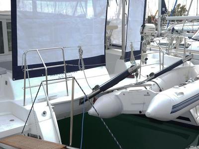 Deck of Amelia, a Lagoon 420 catamaran at Volos Municipality, Greece