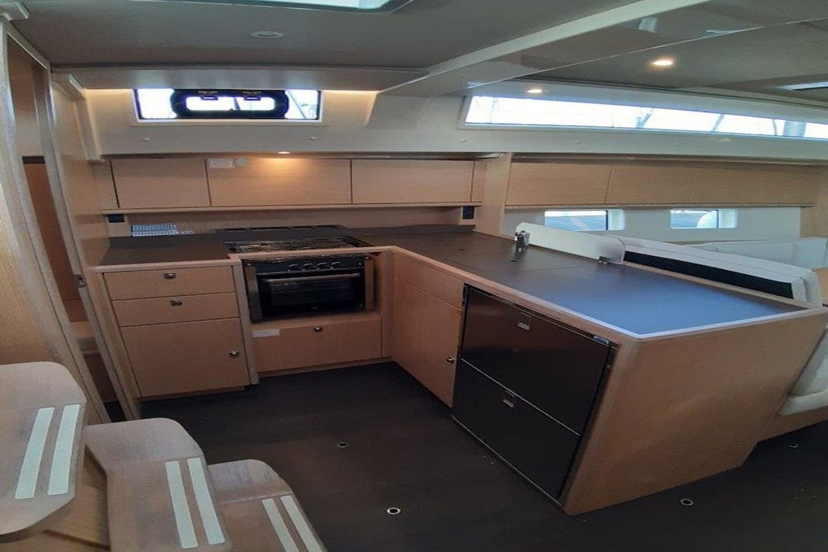 Galley of Southern Star, a Bavaria C45 sailboat at Mai Khao, Thailand