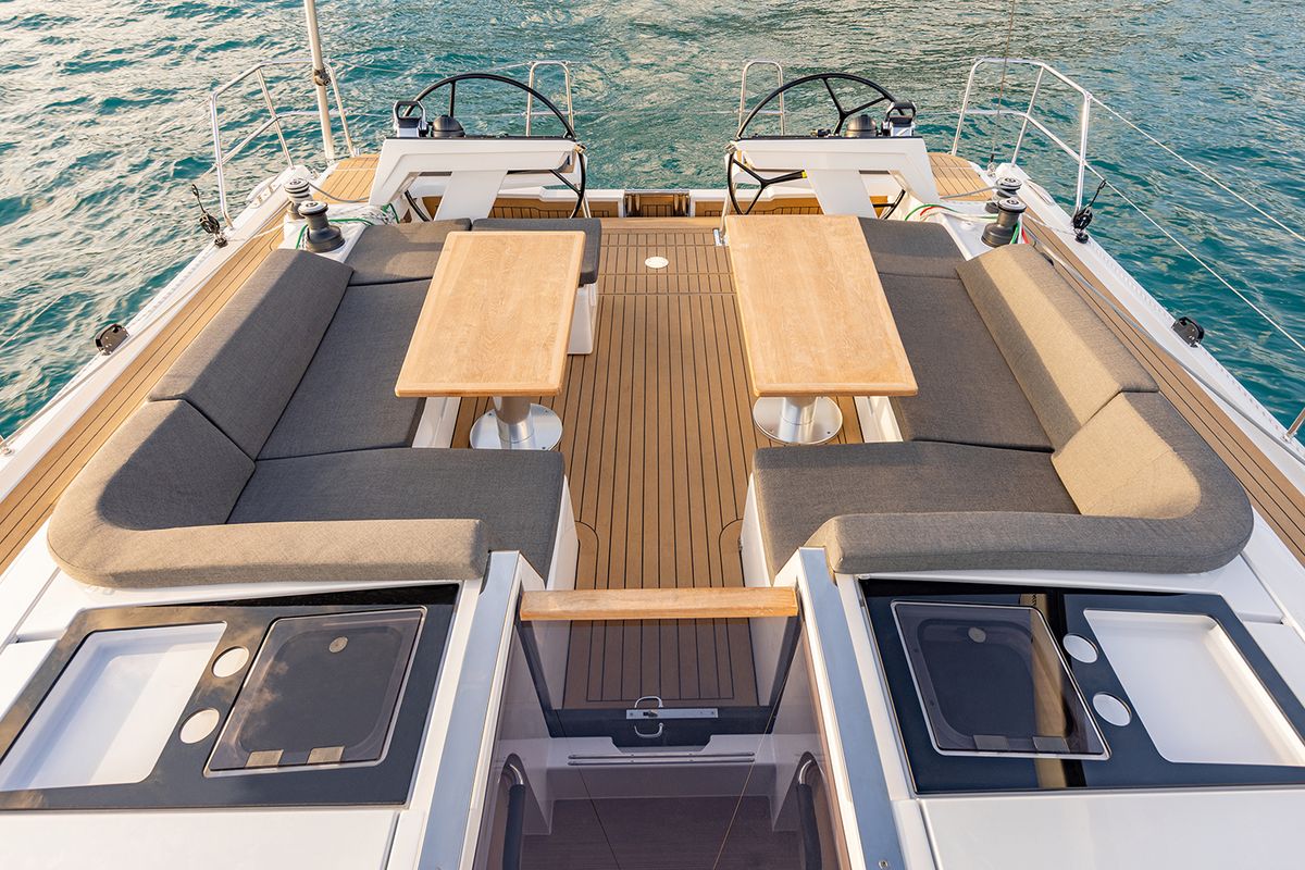 Deck of Perfect Stranger, a Hanse Yachts Hanse 460 sailboat at Općina Sukošan, Croatia