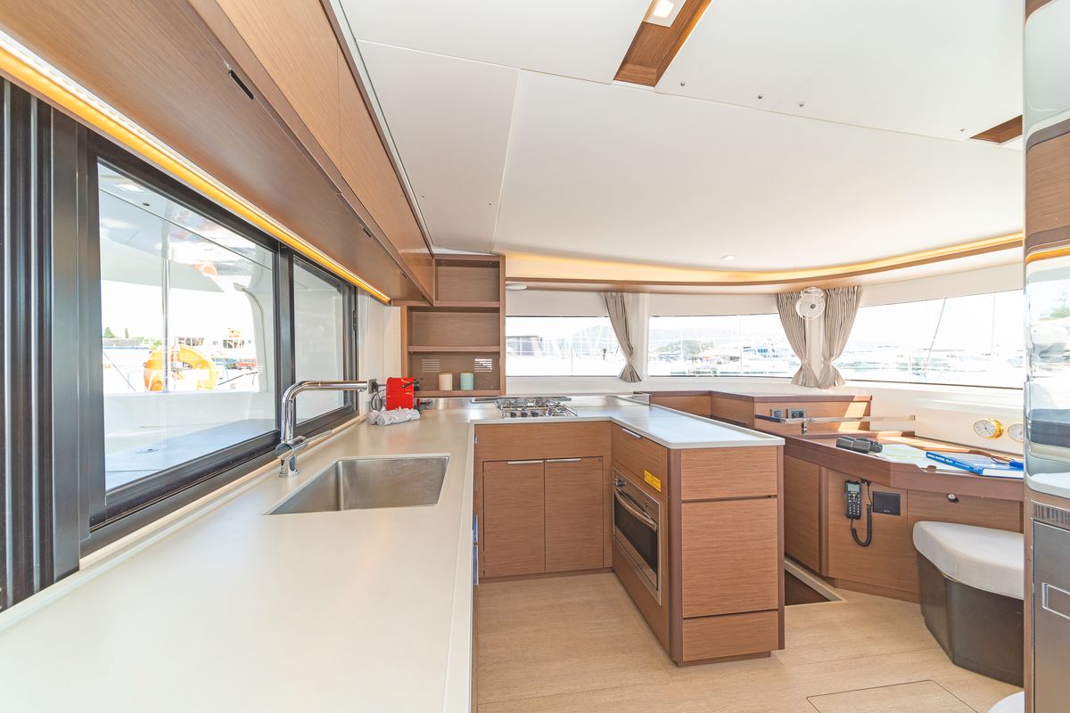 Galley of If, a Lagoon 46 catamaran at Gouvia, Greece
