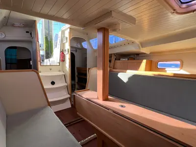 Salon of Little Wing, a RM Yachts RM 890 sailboat at Port Navalo, France