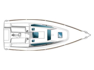 Floor plan of Little Wing, a RM Yachts RM 890 sailboat at Port Navalo, France