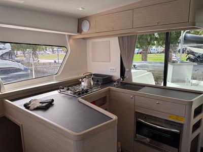 Galley of Bellatrix, a Lagoon 42 catamaran at Athens, Greece