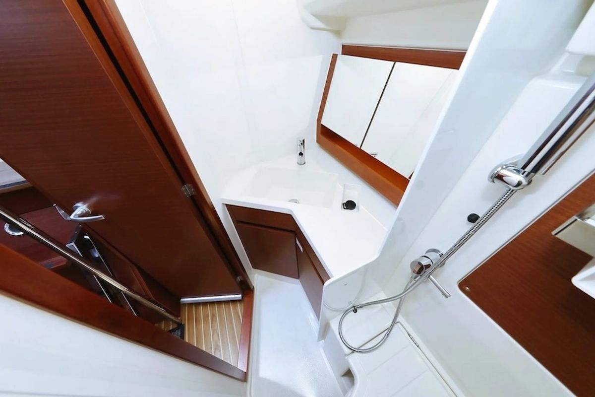 Head on Chablis, a Hanse Yachts Hanse 388 sailboat at Seget Donji, Croatia