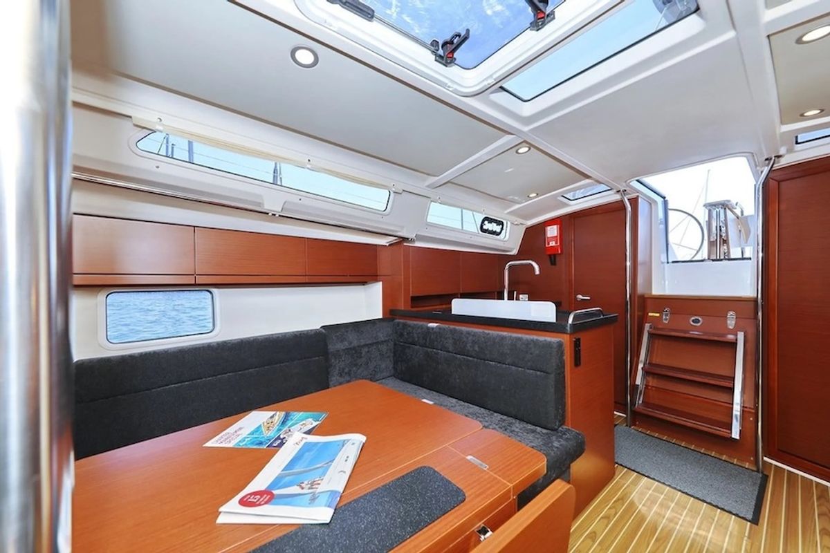 Salon of Chablis, a Hanse Yachts Hanse 388 sailboat at Seget Donji, Croatia
