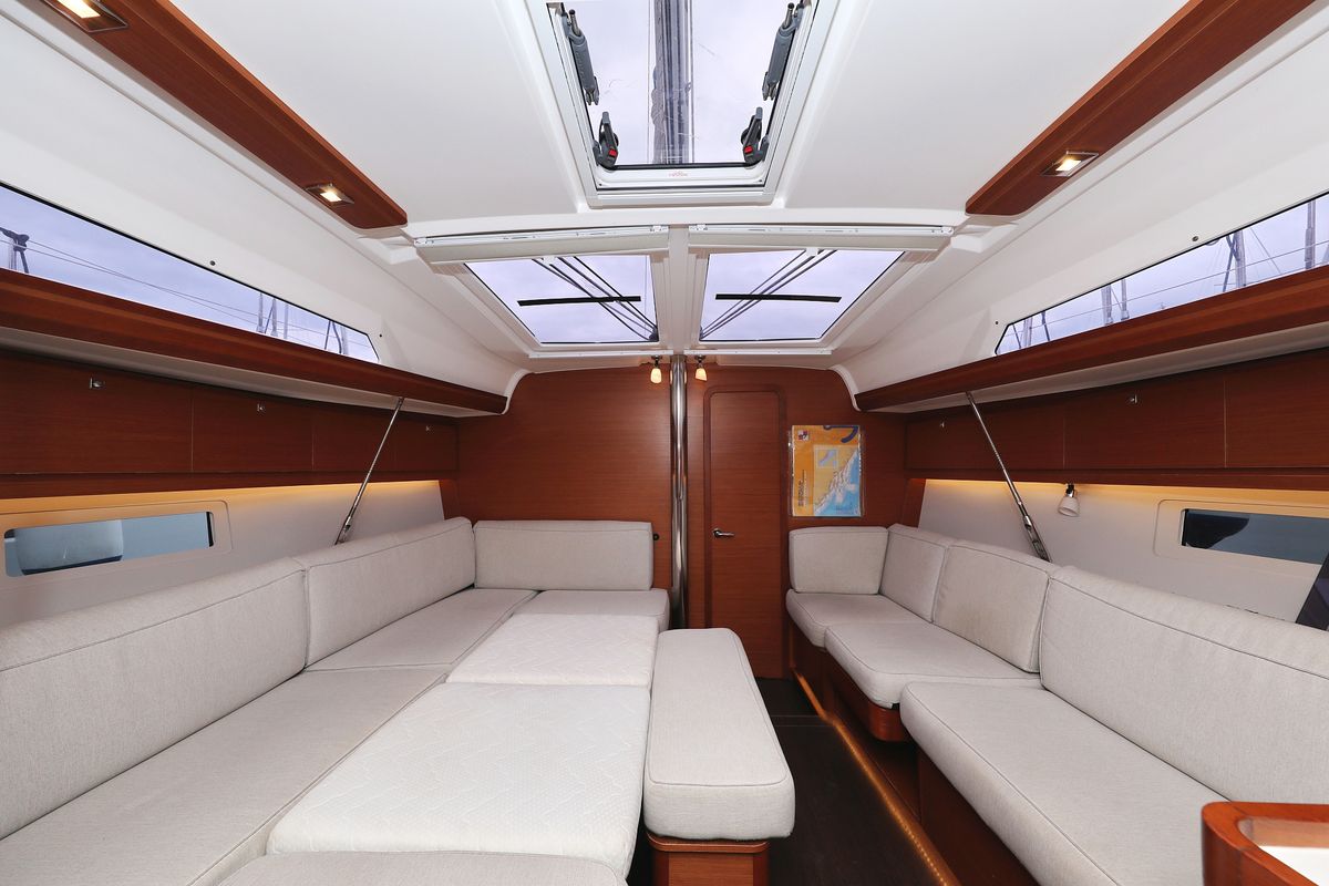 Salon of Mona, a Dufour 412 GL sailboat at Grad Biograd na Moru, Croatia