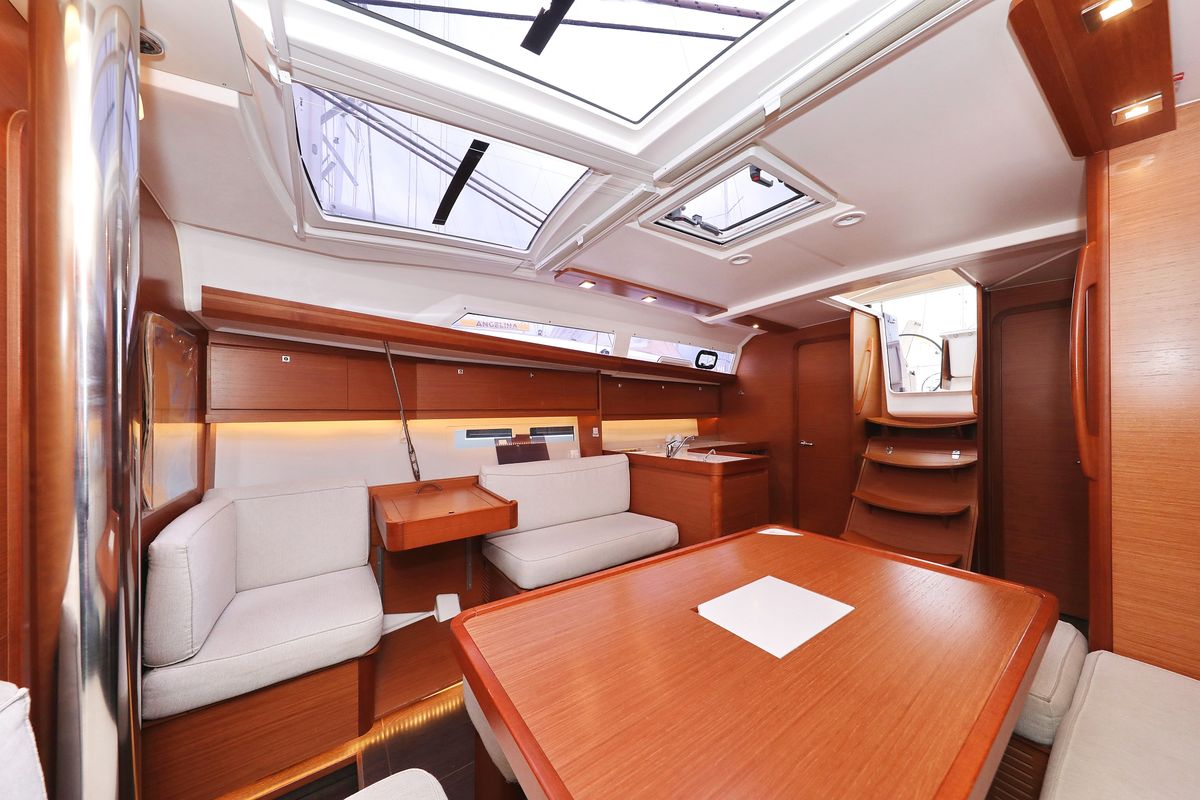 Salon of Mona, a Dufour 412 GL sailboat at Grad Biograd na Moru, Croatia