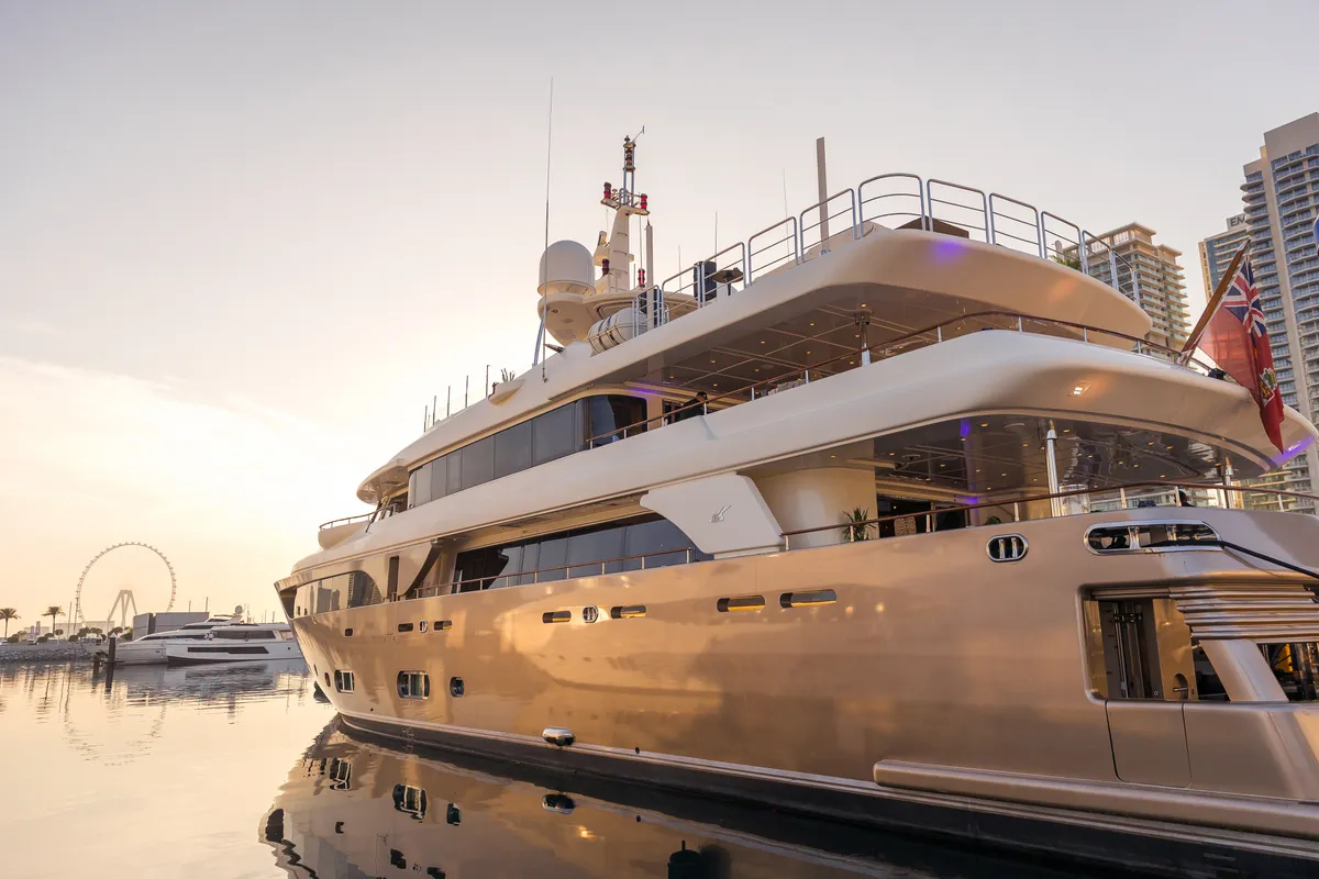 Behike, a Luxury Luxury Motor Yacht yacht at Dubai Harbour, United Arab Emirates