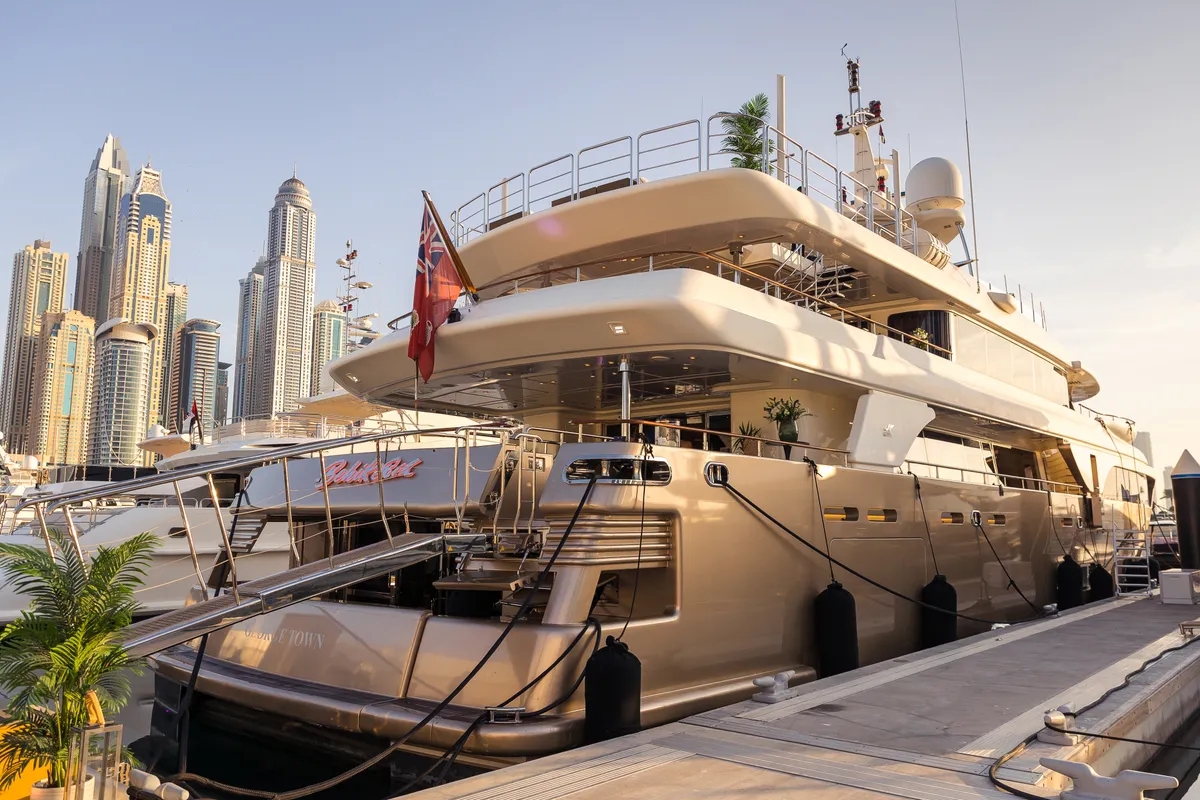 Behike, a Luxury Luxury Motor Yacht yacht at Dubai Harbour, United Arab Emirates