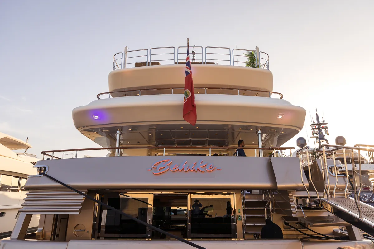 Behike, a Luxury Luxury Motor Yacht yacht at Dubai Harbour, United Arab Emirates