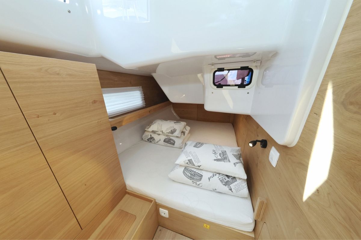 Cabin on Furija, a Elan Impression 45 sailboat at Grad Biograd na Moru, Croatia