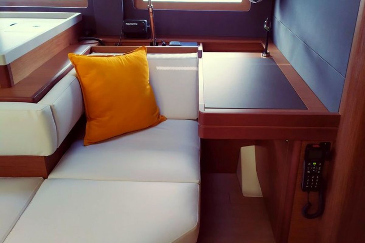 Salon of Infinity, a Beneteau Oceanis 51.1 sailboat at Municipal Unit of Lefkada, Greece