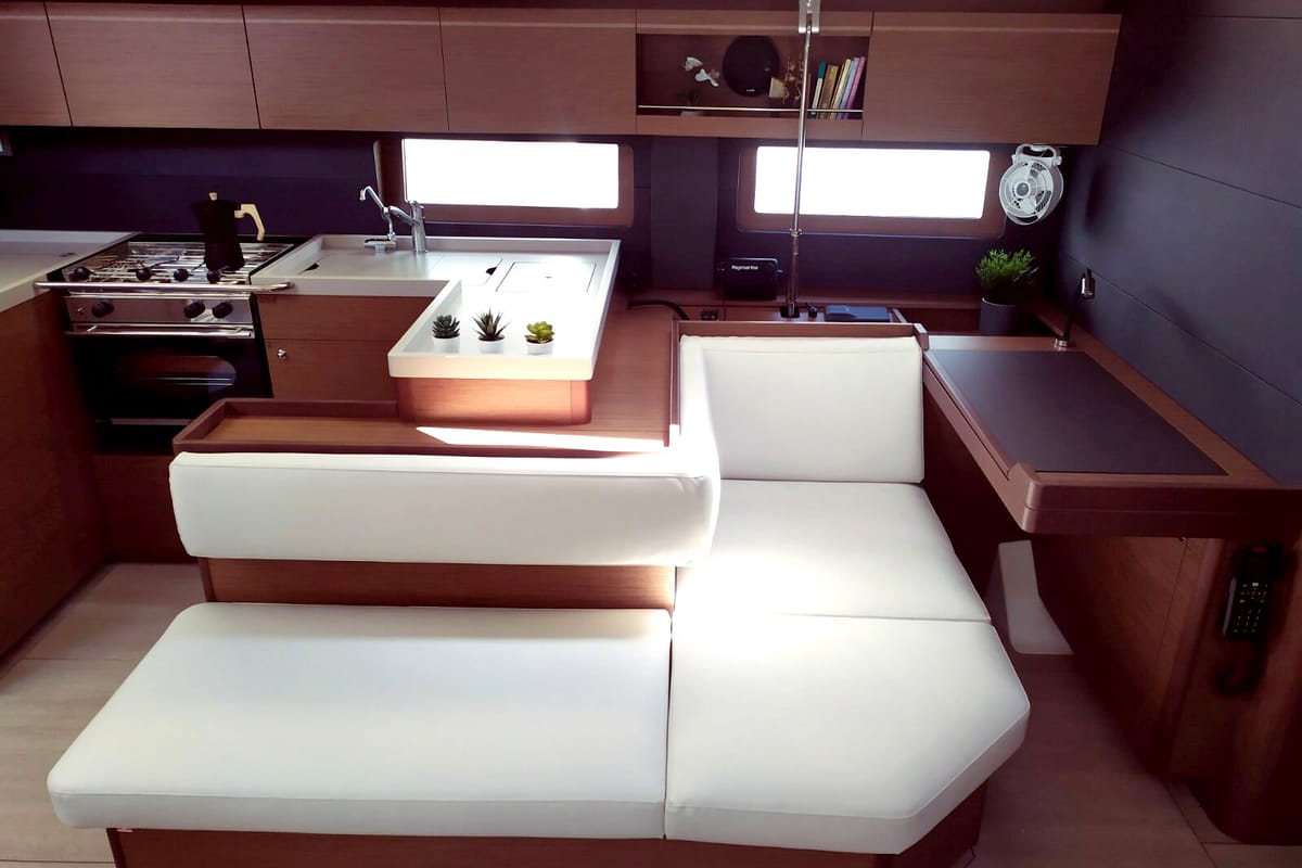 Salon of Infinity, a Beneteau Oceanis 51.1 sailboat at Municipal Unit of Lefkada, Greece