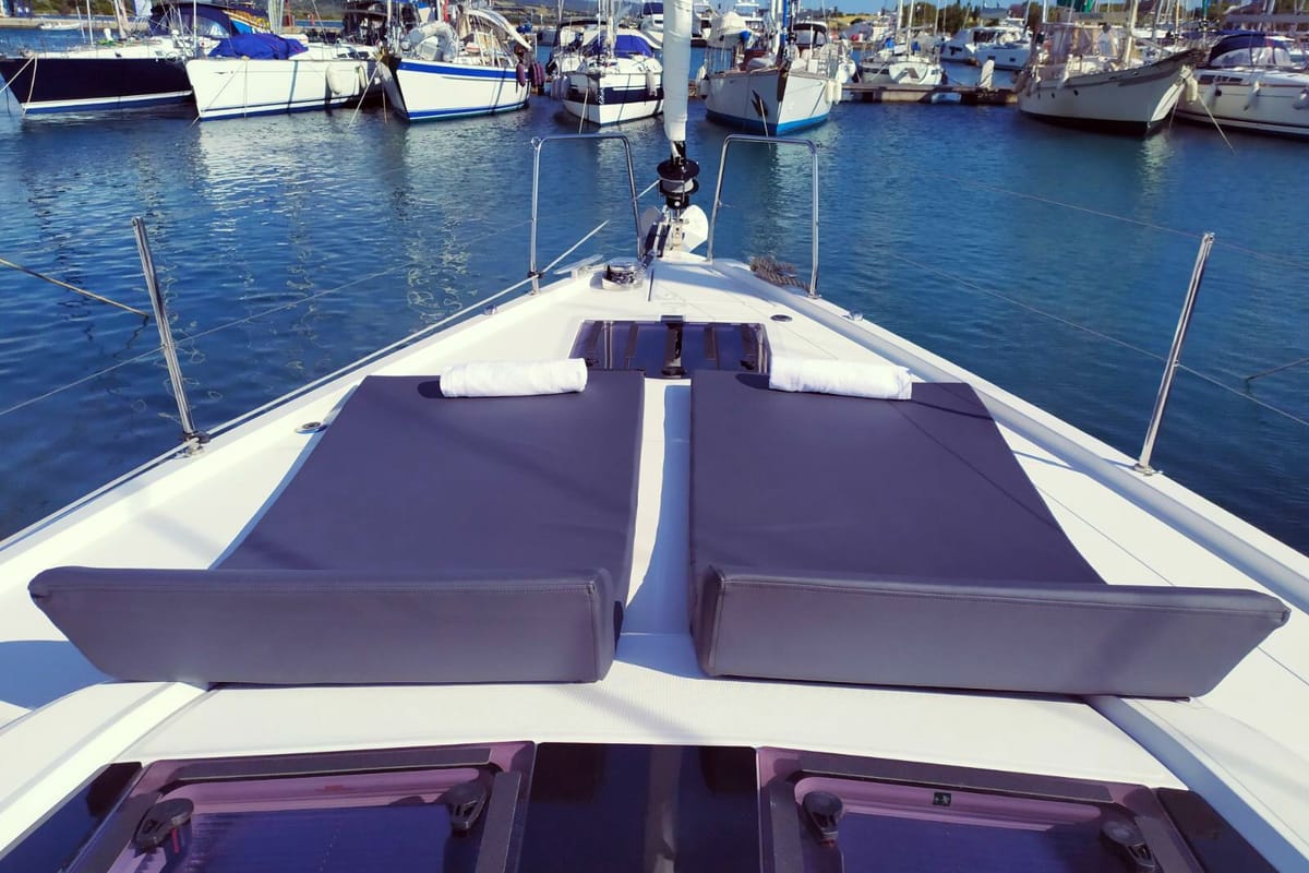 Deck of Infinity, a Beneteau Oceanis 51.1 sailboat at Municipal Unit of Lefkada, Greece