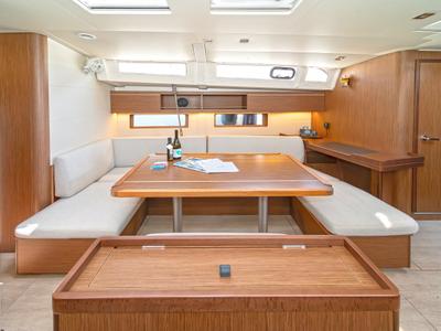 Salon of Joanna, a Beneteau Oceanis 46.1 sailboat at Volos Municipality, Greece