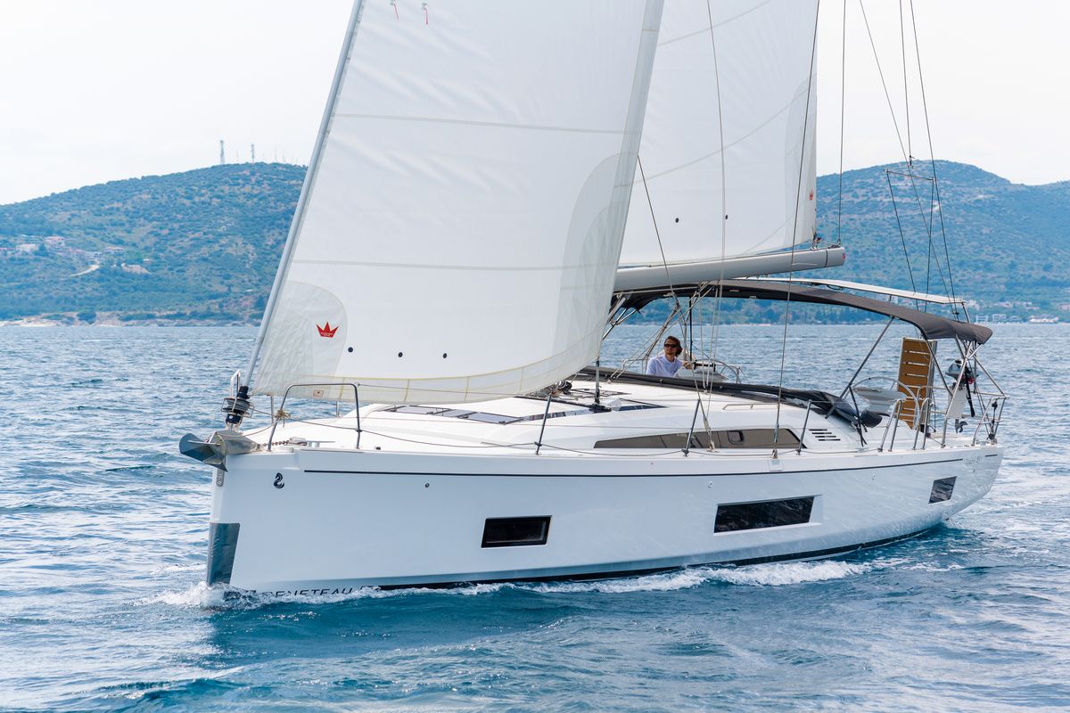 Exterior view of Joanna, a Beneteau Oceanis 46.1 sailboat at Volos Municipality, Greece