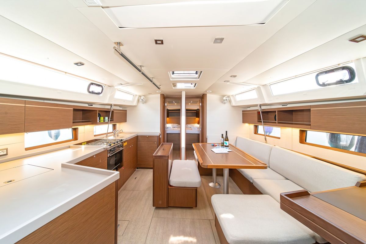 Salon of Joanna, a Beneteau Oceanis 46.1 sailboat at Volos Municipality, Greece