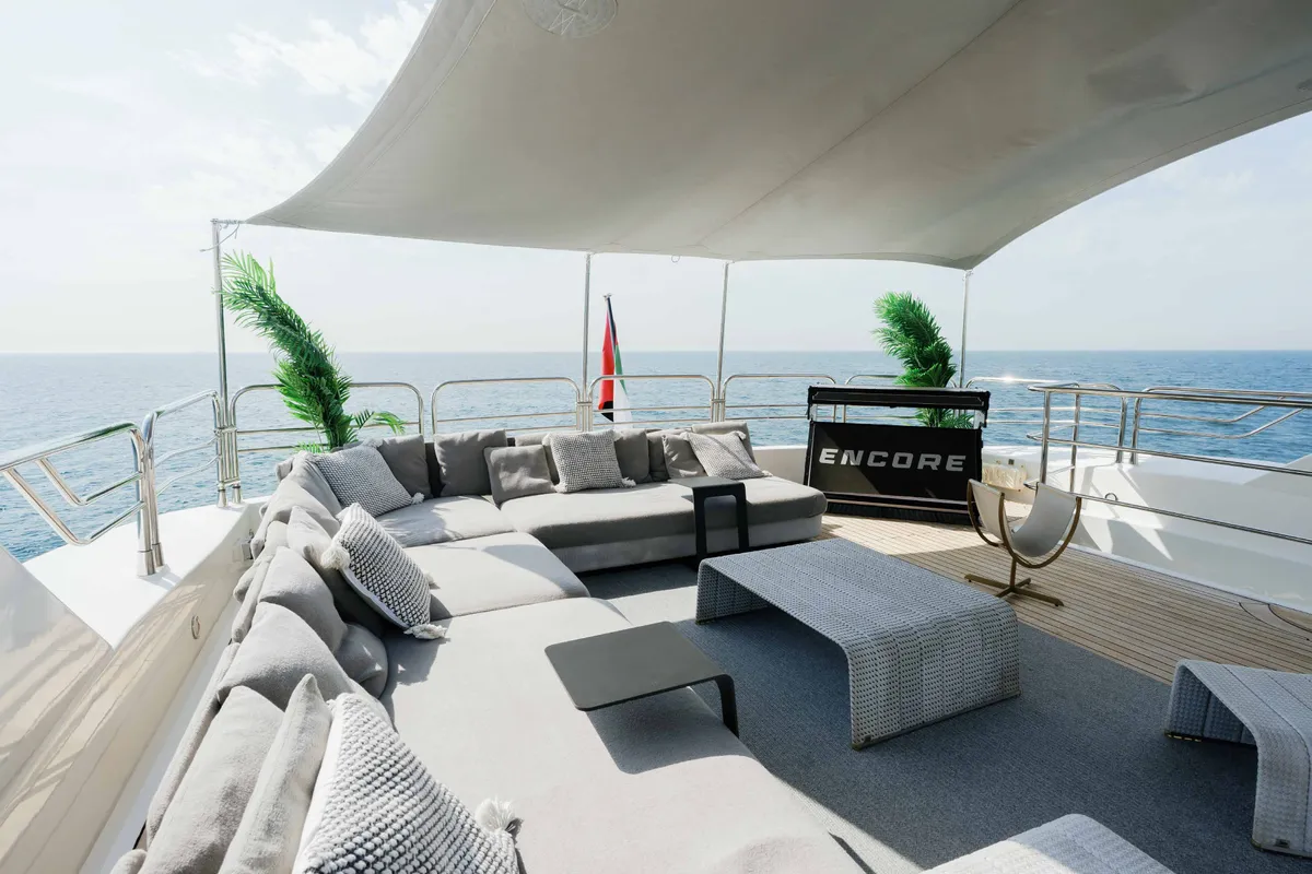 Encore, a Luxury Luxury Motor Yacht yacht at Dubai Harbour, United Arab Emirates